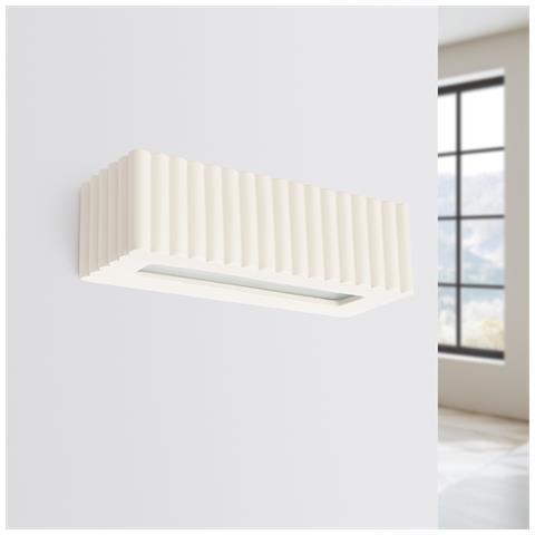 Lampada Da Parete In Ceramica Rigata Beige Sl. 1886 - Moderno Lampada Da Parete Beige 10x34x12 Cm - Foto 2