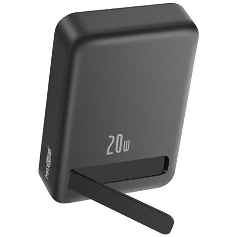 Powerbank Magsafe 10000mah Porte Usb-c 20w Con Supporto Cavalletto, Nero - Foto 1