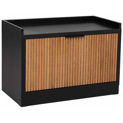 Sgabello Porta Scarpe In Legno E Metallo Nero 80x38x53 - Foto 1