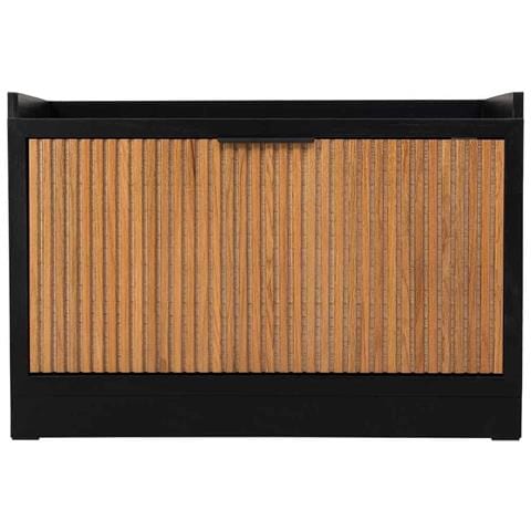 Sgabello Porta Scarpe In Legno E Metallo Nero 80x38x53 - Foto 2