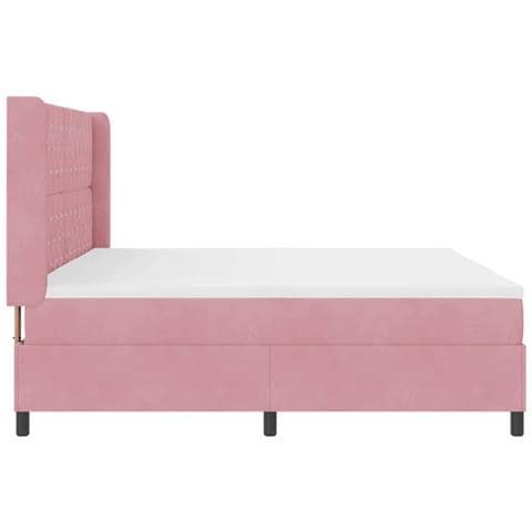 Letto a molle con materasso con led Rosa 200 x 200 cm Velluto - Foto 9