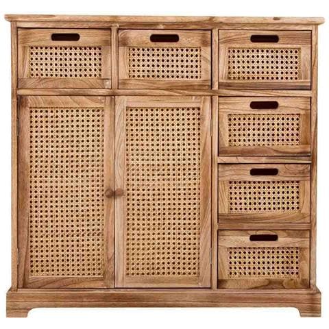 Credenza In Legno E Rete Marrone 86x33x78,5h - Foto 2
