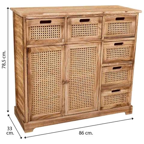 Credenza In Legno E Rete Marrone 86x33x78,5h - Foto 8