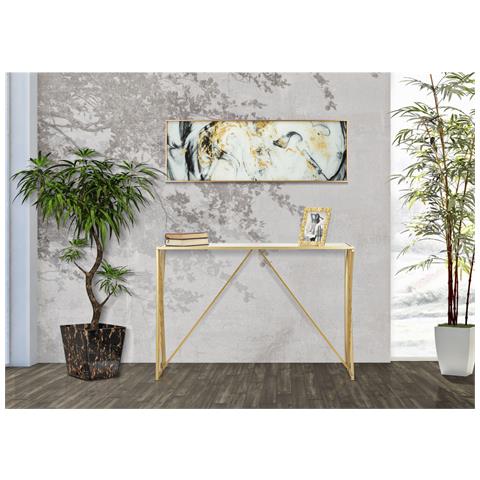 Tavolo Consolle Vkh624-oro-metallo-120x40x80 Cm - Foto 8