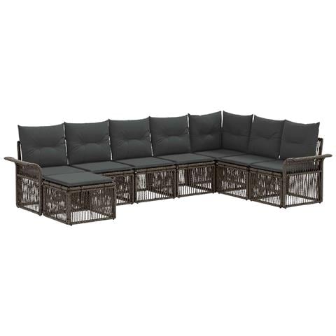Set Divano da Giardino 8 pcs Grigio polyrattan - Foto 1