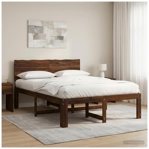 Letto matrimoniale con testiera ROSTOCK Marrone Scuro - Foto 10
