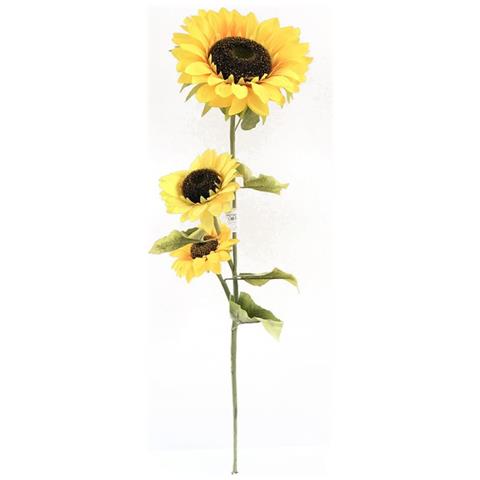 1 Fiori Artificiale Tris Girasole 110 Cm Finti Decorazione Per Festa Cerimonie Matrimonio Hotel - Foto 1