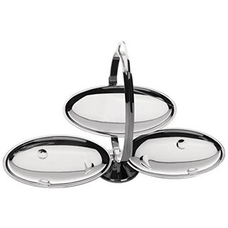 Alzata A 3 Ripiani Girevole 360° In Metallo Nero - Portafrutta E Torte A Più Livelli, Per Dessert, Biscotti, Pasticcini, 24,5x15,5 Cm