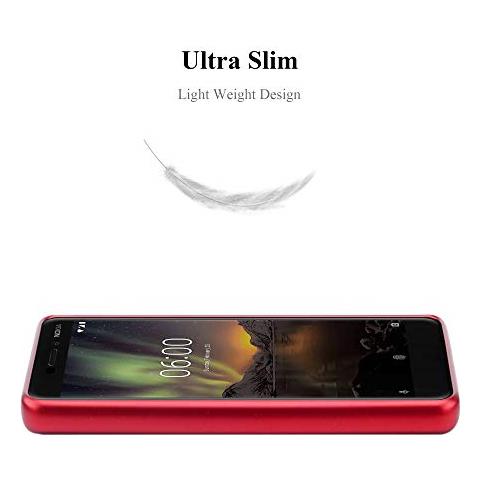 Custodia Compatibile Con Nokia 6.1 2018 In Rosso Metallico - Coperchio Protettivo In Silicone Tpu Flessibile - Foto 2