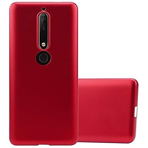 Custodia Compatibile Con Nokia 6.1 2018 In Rosso Metallico - Coperchio Protettivo In Silicone Tpu Flessibile - Foto 1