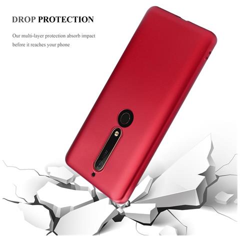 Custodia Compatibile Con Nokia 6.1 2018 In Rosso Metallico - Coperchio Protettivo In Silicone Tpu Flessibile - Foto 10