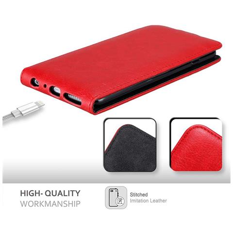 Custodia Compatibile Con Apple Iphone 6 Plus / Iphone 6s Plus In Rosso Mela - Coperchio Protettivo In Design Flip Con Chiusura Magnetica - Foto 9