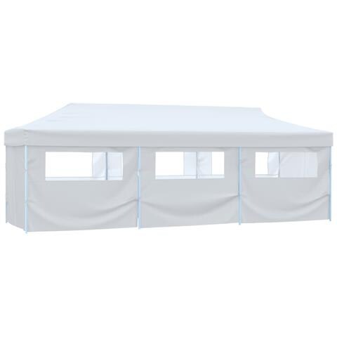 Tenda Pieghevole Pop-up Con 8 Pareti Laterali 3x9 M Bianca - Foto 1