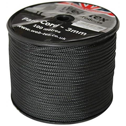 Paracord 100 Metri Rullo 3 Millimetri Nero - Foto 1