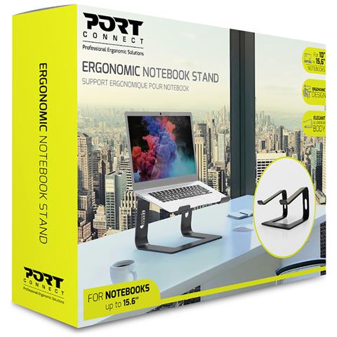 Supporto Per Notebook Da 15,6 Pollici In Alluminio Con Cuscinetti Antiscivolo, Nero - Foto 9