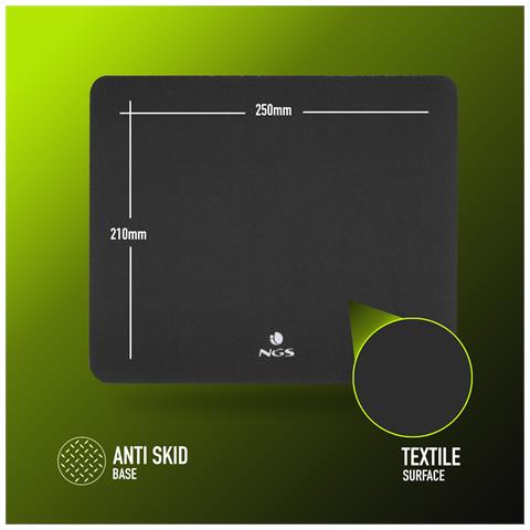 Tappetino Per Mouse Kilim 250x210mm Antiscivolo Slim Nero - Foto 2