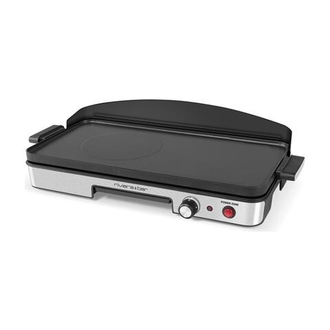 QPL345 Griglia di contatto Da tavolo Elettrico 1900W Nero, Acciaio inossidabile barbecue e bistecchiera - Foto 1