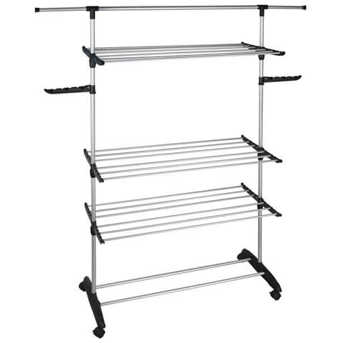 Asciugabiancheria Multifunzione 25m Ultima 3 Livelli Nero E Acciaio Inox - Foto 1