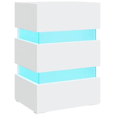 Comodino con Luci LED Bianco 45x35x67 cm in Legno Multistrato - Foto 1