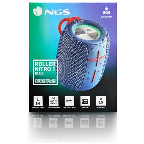 Speaker Bluetooth Roller Nitro 1 Resistente All'acqua  MicroSD Colore Blu - Foto 3