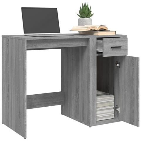 Scrivania Grigio Sonoma 100x49x75 Cm In Legno Multistrato - Foto 10