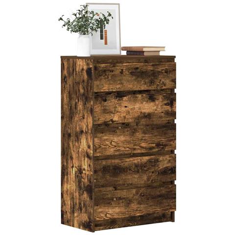 Cassettiera Rovere Fumo 60x36x103 Cm In Legno Multistrato - Foto 2