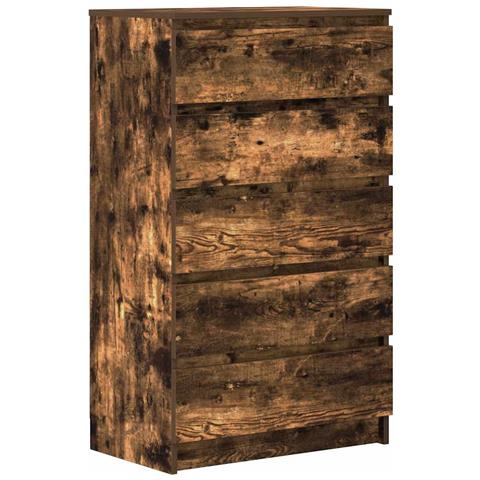 Cassettiera Rovere Fumo 60x36x103 Cm In Legno Multistrato - Foto 1