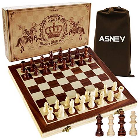 Set Di Scacchi Magnetici Aggiornato, Set Da Gioco Da Scacchiera In Legno Staunton Da Torneo Da 15 Con Pezzi Degli Scacchi Realizzati E Slot Per Riporre Oggetti Per Bambini Adulti, Include Re, Regine Extra E Borsa Per Il Trasporto - Foto 1
