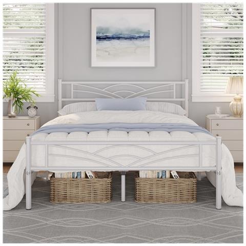 FUIOBYVV Telaio per letto matrimoniale, 45,7 cm, resistente, struttura letto con piattaforma in metallo, supporta fino a 1587,6 kg, senza bisogno di molle, nessun agitazione, supporto per doghe in
