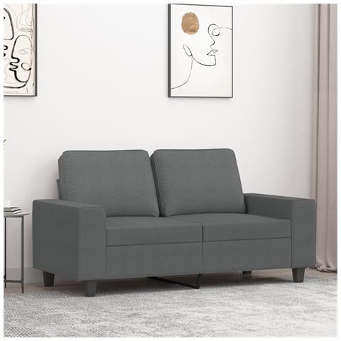 Divano A 2 Posti Grigio Scuro 120 Cm In Tessuto - Foto 1