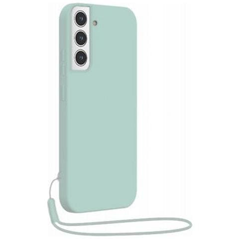 Cover Silicone Per Samsung S22 5g Con Cordino Da Polso Abbinato, Azzurro - Foto 1