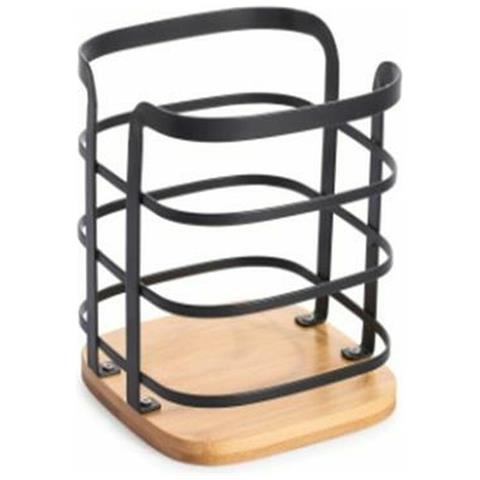 Vassoio Portaposate Dkd Home Decor 12 X 12 X 14,5 Cm Naturale Nero Acciaio - Foto 1