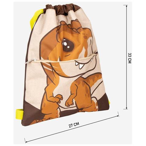 Zaino A Sacca Per Bambini Marrone Ocra 27 X 33 Cm - Foto 2