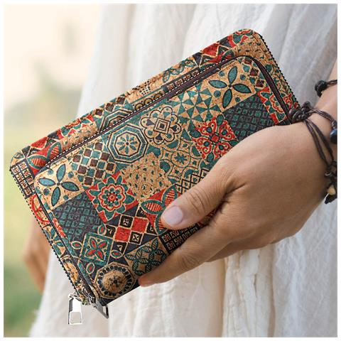 Pochette In Sughero, Collezione Corkmosaic, Chiusura A Zip - Foto 2