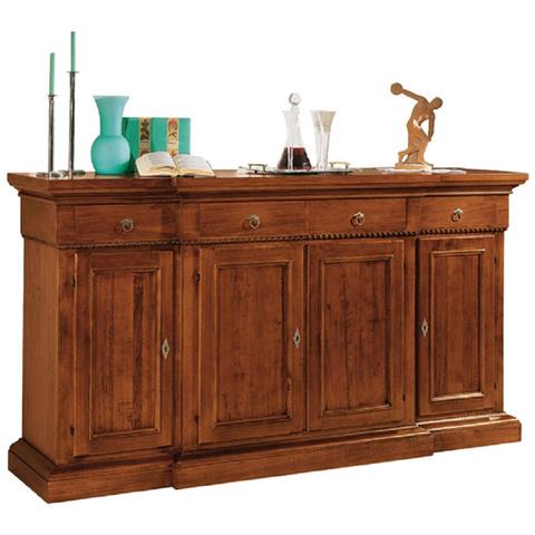 Madia Credenza 4 Porte 4 Cassetti In Legno Arte Povera L. 224 P. 52 H. 115 - Foto 1