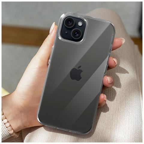 Set Protezione Per Iphone 15 Cover Morbida E Vetro Temperato 9h, Trasparente - Foto 2