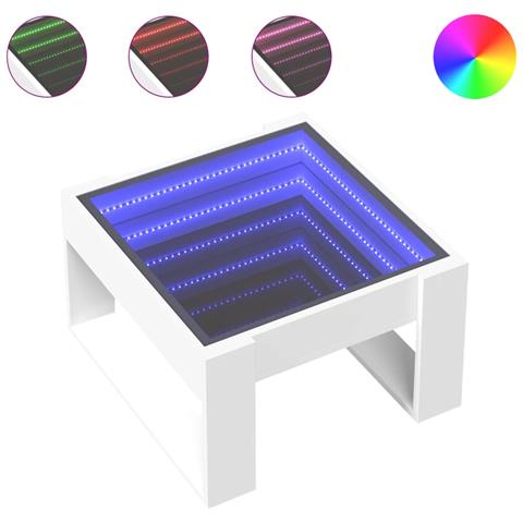 Tavolino Da Salotto Con Led Infinity Bianco 50x53x30 Cm - Foto 2