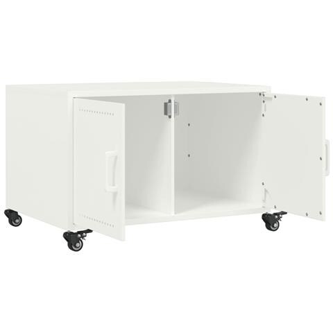 Tavolino da Salotto Bianco 68x50x43,5 cm in Acciaio - Foto 2