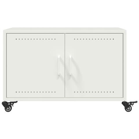 Tavolino da Salotto Bianco 68x50x43,5 cm in Acciaio - Foto 10