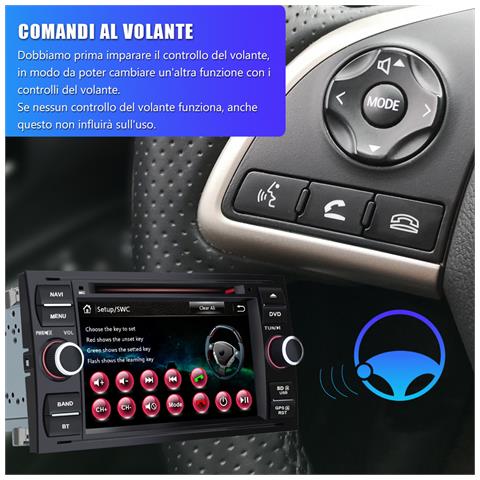 7 Pollici Wince 6.0 Autoradio 2 Din Per Ford Focus Fiesta Kuga C /s-max Fusion Transit Galaxy Mondeo (2005-2007) Car Radio Con Bluetooth Cd Dvd Usb Bt Fm Am - Foto 2