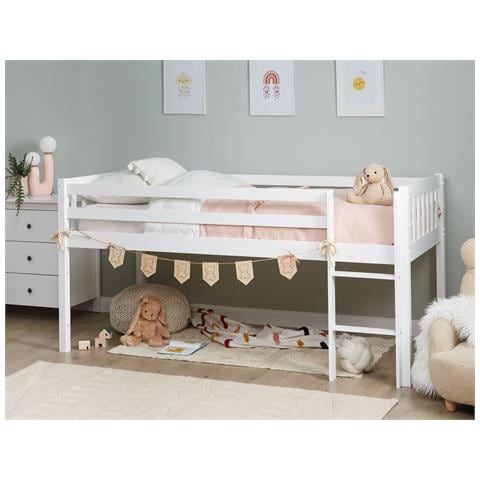 Letto Rialzato Legno Bianco 90 X 200 Cm Peipin - Foto 1