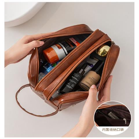 Borsa Da Toilette Impermeabile Per Uomo Brown - Foto 2