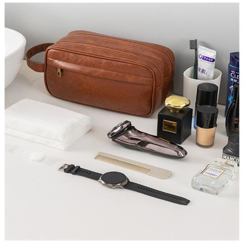 Borsa Da Toilette Impermeabile Per Uomo Brown - Foto 4