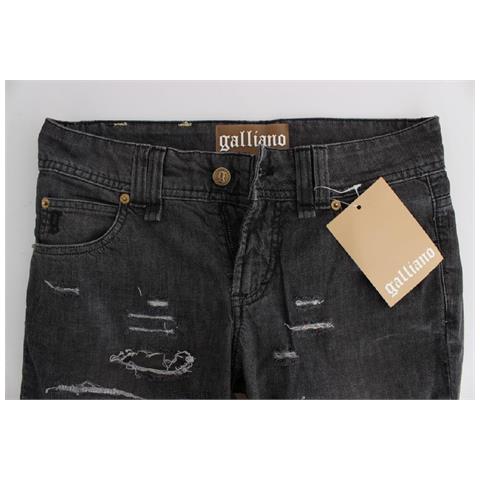 Jeans Dal Taglio Dritto Strappati In Cotone Lavato Grigio - W26 - Foto 5