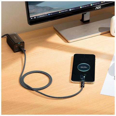 Cavo Usb / Usb-c 1m 100w In Nylon Intrecciato Per Ricarica E Trasferimento Veloce, Nero - Foto 5