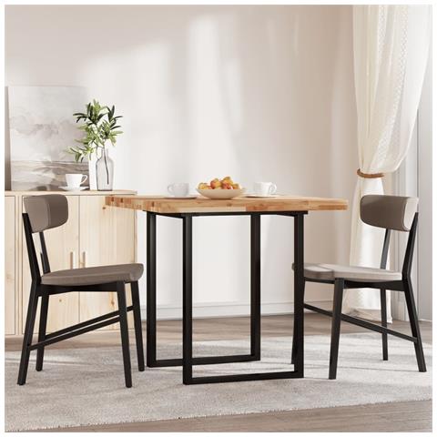 Piano Tavolo Quadrato 80x80x4 Cm In Legno Massello Di Acacia - Foto 3