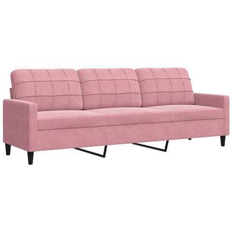 Divano A 3 Posti Rosa 210 Cm In Velluto - Foto 2