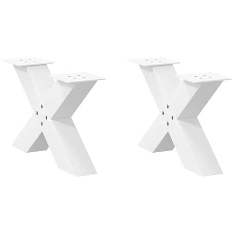 Gambe Tavolino Da Caffè A X 2 Pz Bianco 50x(30-31)cm In Acciaio - Foto 1