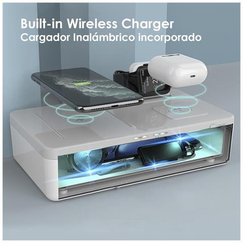 5 In 1: Caricatore Multiplo Qi Con Scatola Sterilizzatrice Uv E Aromaterapia - Foto 2