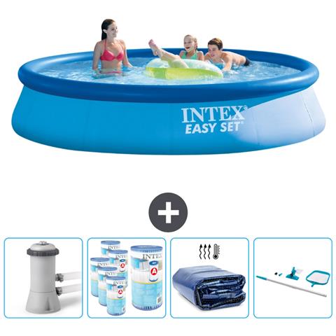 Piscina Fuori Terra - In Giro - 396x396x84 Cm - Blu - Include Accessori Coordinati Cb90 - Foto 1